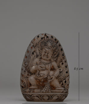 Crystal Hand-Carved Black Dzambhala Statue | Tibetan God of Wealth Figurine