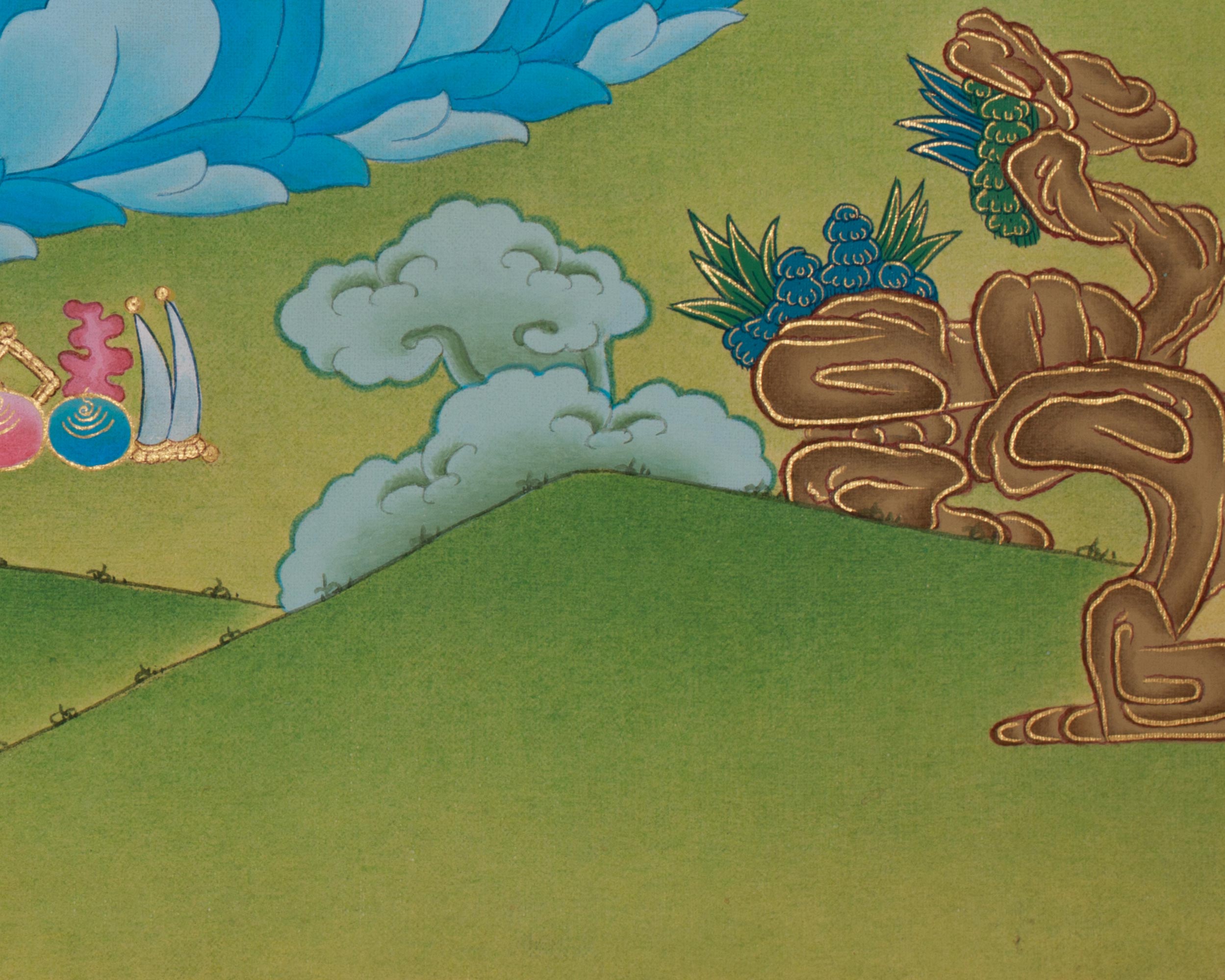 Sacred White Mahakala Thangka | Wealth Deity | Tibetan Artwork