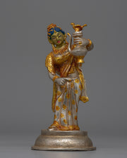 Newari Traditional Clad Silver & Gold-Plated Statue