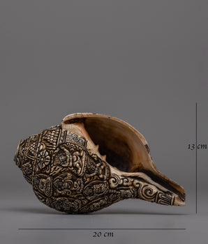 Handcrafted Traditional Tibetan Conch Shell | Sacred Buddhist Sankha
