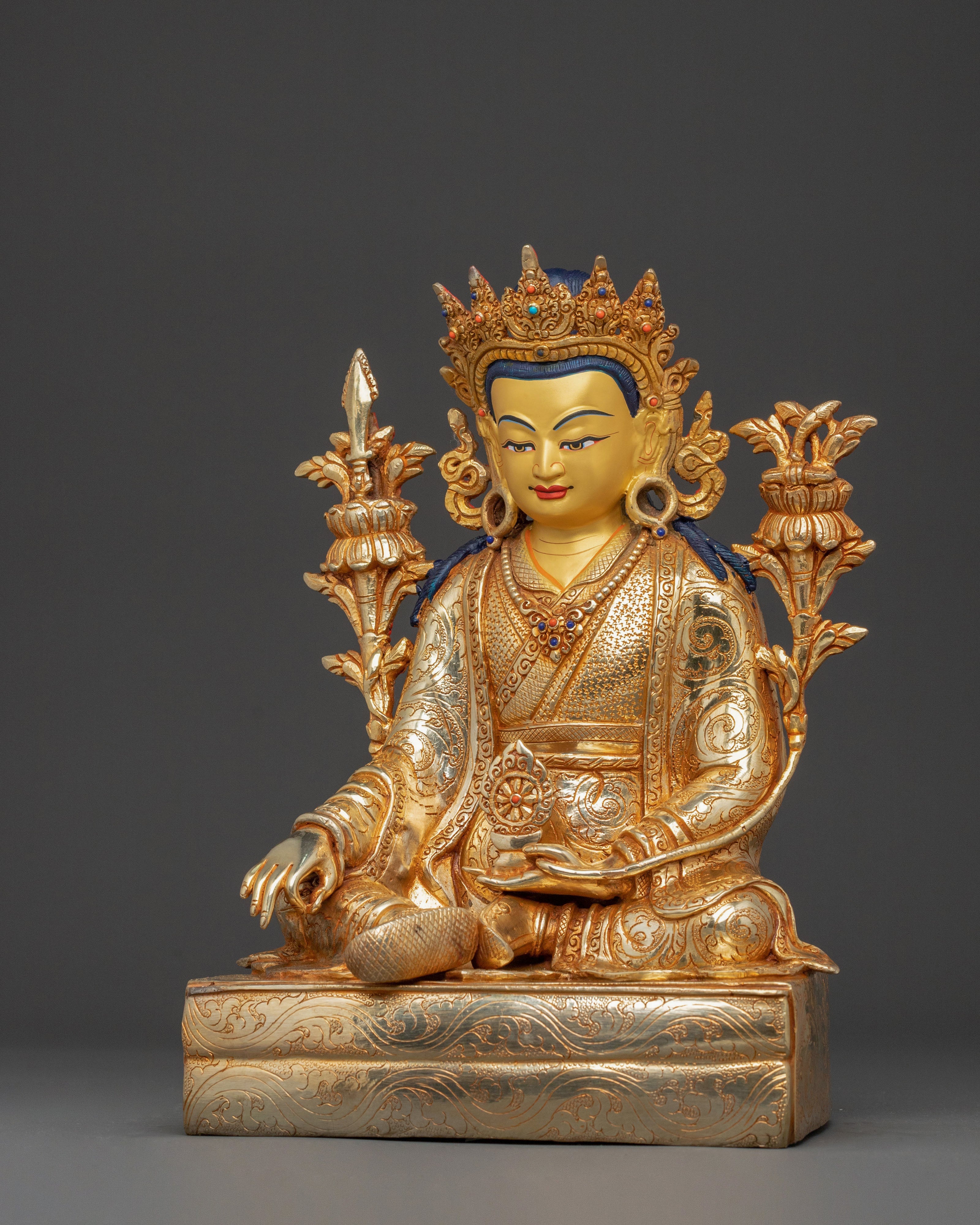Trisong Detsen Santaraksita Statue Set | Buddhist Art Statue Set