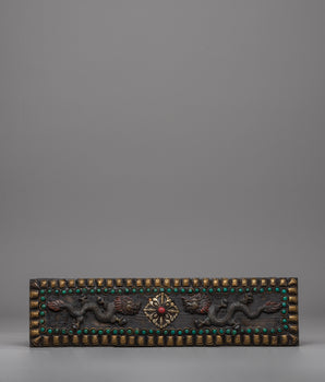 Handcrafted Tibetan Book Cover with Dragon Motif