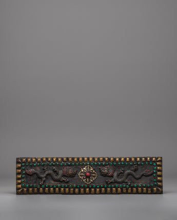 Handcrafted Tibetan Book Cover with Dragon Motif