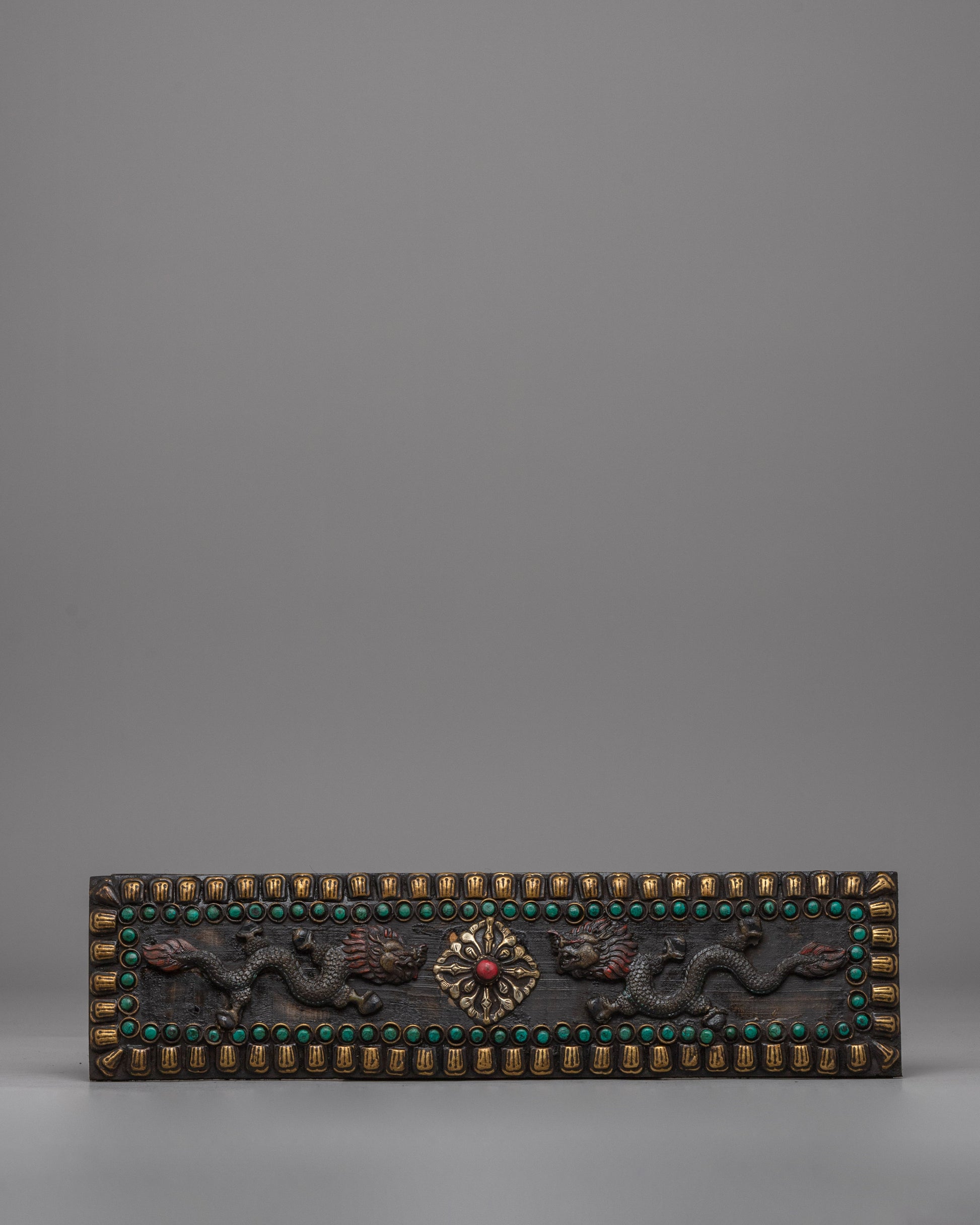 Handcrafted Tibetan Book Cover with Dragon Motif