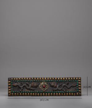 Handcrafted Tibetan Book Cover with Dragon Motif | Perfect for Spiritual Decor