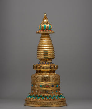 Exquisite Buddhist Stupa with Coral