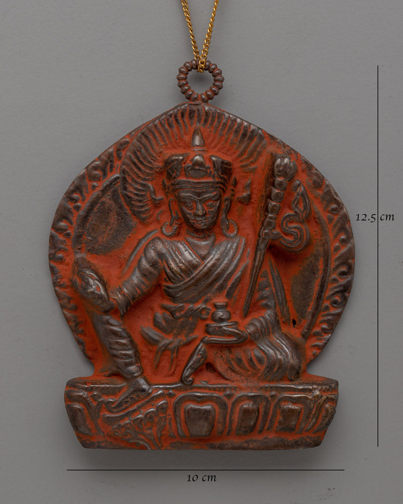 Sacred Buddhist Brass Guru Rinpoche Locket | Ideal for Spiritual Devotion and Mindfulness