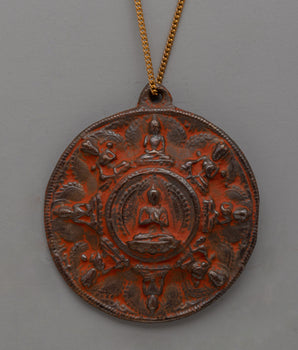 Round Buddhist Brass Buddha Locket