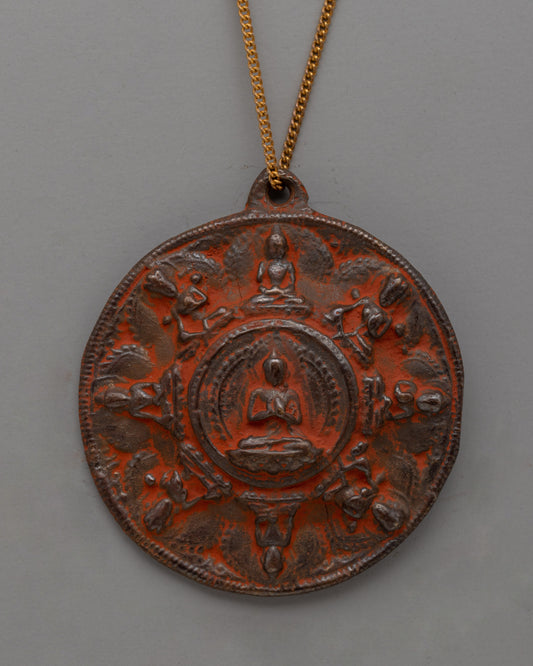 Round Buddhist Brass Buddha Locket