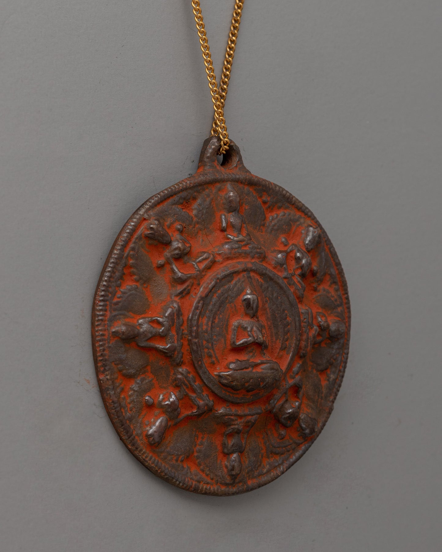 Round Buddhist Brass Buddha Locket | Perfect for Spiritual Devotion and Protection