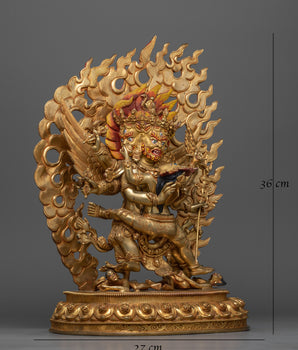 Powerful Vajrakilaya Gold Gilded Statue | Handcrafted Symbol of Protection