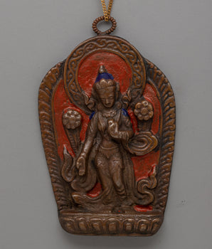 Buddhist Brass Locket with Deity Design