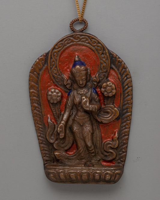 Buddhist Brass Locket with Deity Design