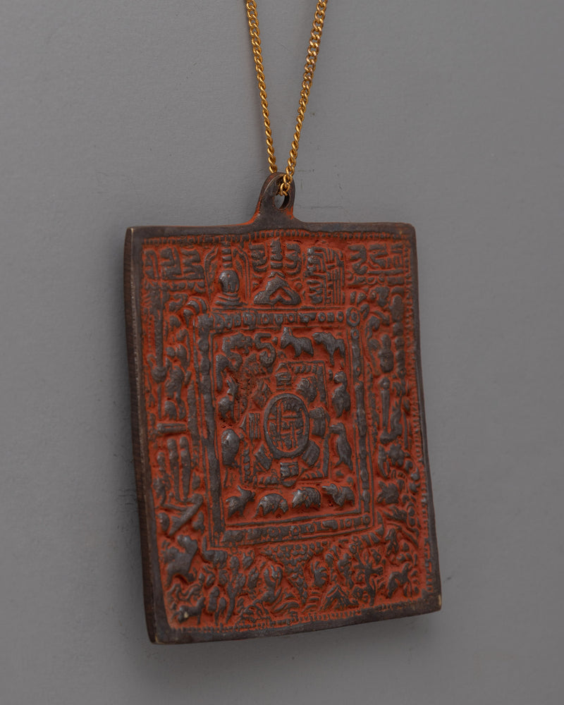 Traditional Buddhist Brass Locket with Sacred Motifs | Perfect for Spiritual Devotion