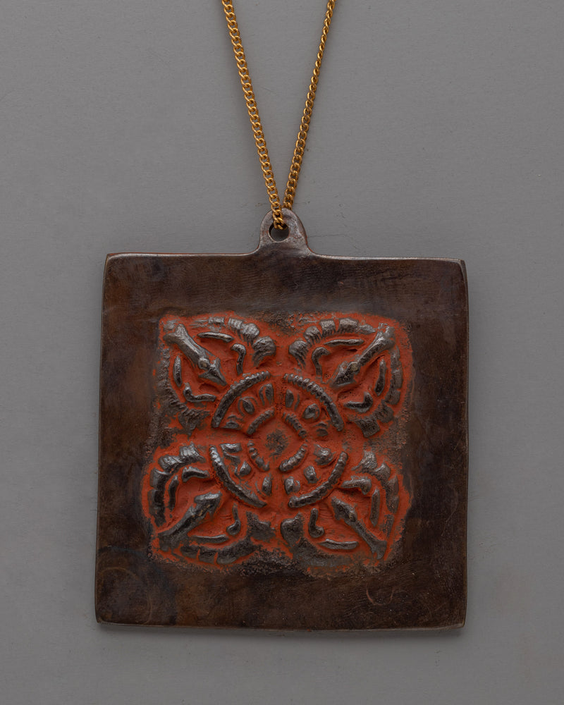 Traditional Buddhist Brass Locket with Sacred Motifs | Perfect for Spiritual Devotion