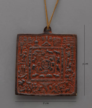 Traditional Buddhist Brass Locket with Sacred Motifs | Perfect for Spiritual Devotion
