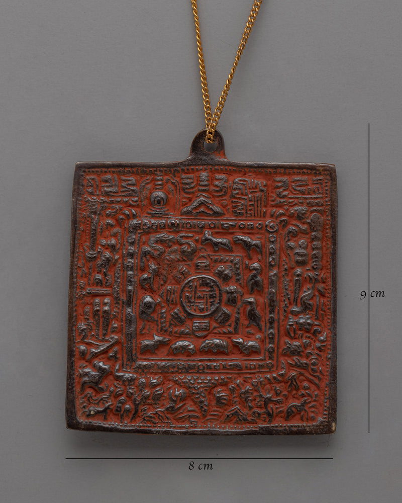 Traditional Buddhist Brass Locket with Sacred Motifs | Perfect for Spiritual Devotion