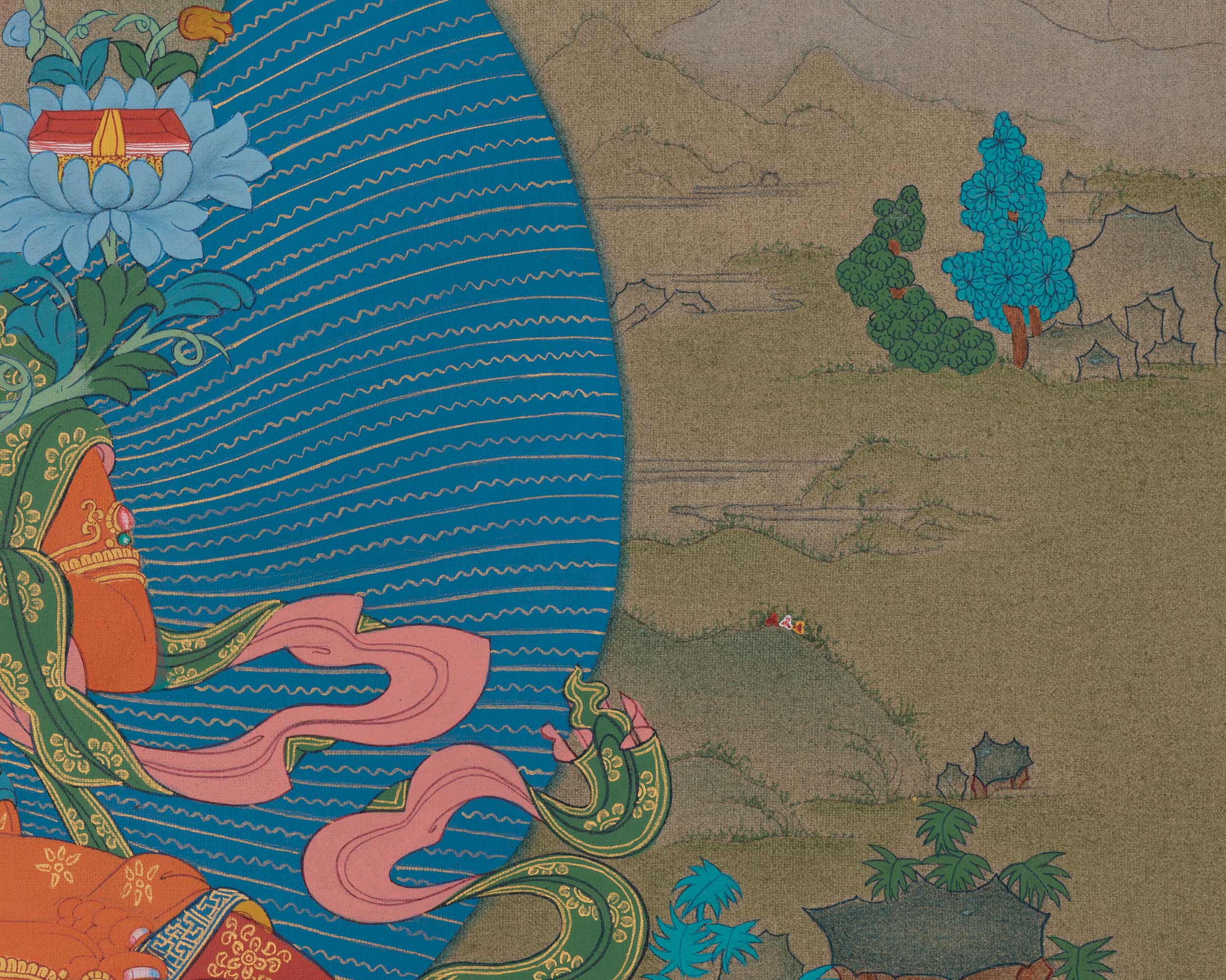 Manjushri Sword of Wisdom Thangka | Protector Deity