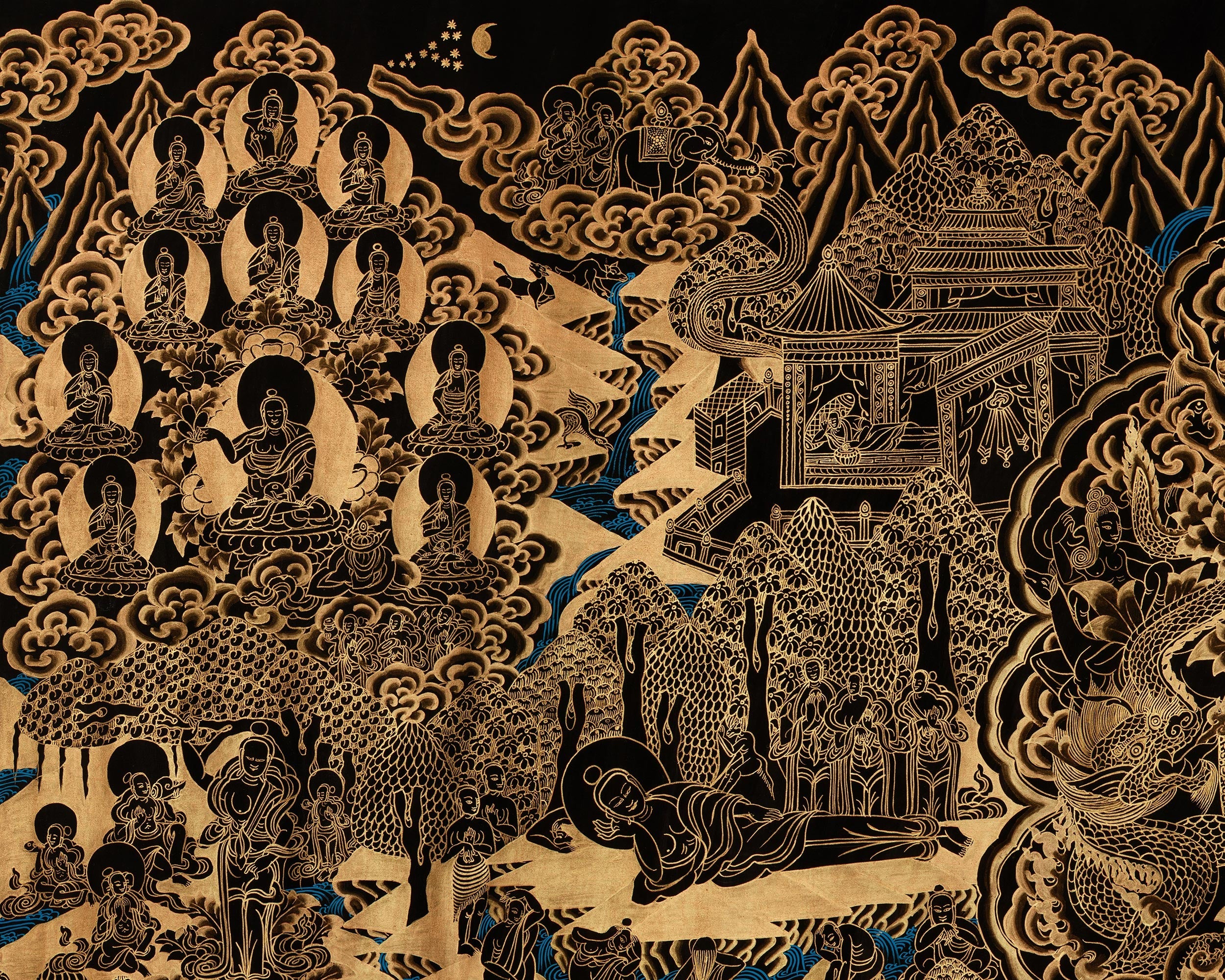 Buddha’s Life Story Thangka | A Timeless Representation of Spiritual Transformation