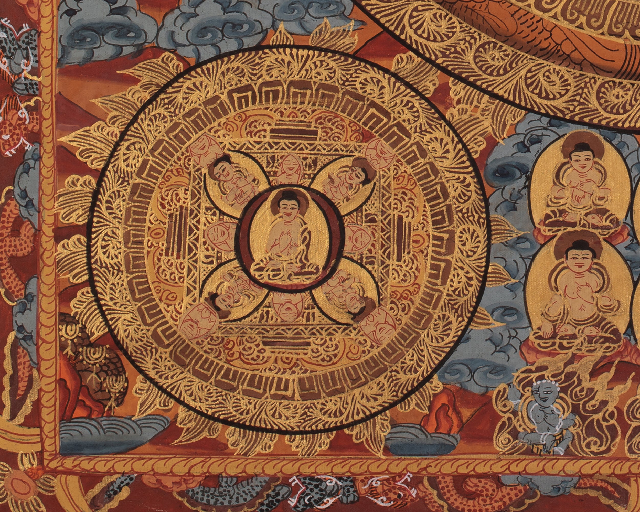 Tibetan Pancha Buddha Mandala | Representing Enlightened Wisdom