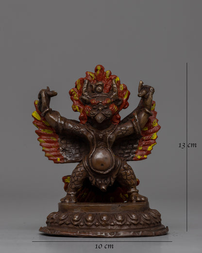 Hand-Carved Brass Garuda Statue with Antique Finish | Oxidized Antique Finish Deity