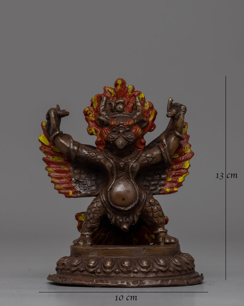 Hand-Carved Brass Garuda Statue with Antique Finish | Oxidized Antique Finish Deity