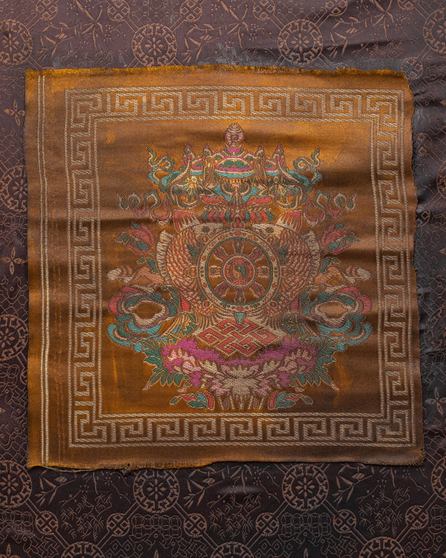 Hand-Carved Gold-Polished Iron Wall Hanging | Buddhist Metal Thangka