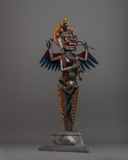 Hand-Painted Iron Phurba Statue | Tantric Buddhist Ritual Tool