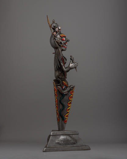 Hand-Painted Iron Phurba Statue | Tantric Buddhist Ritual Tool