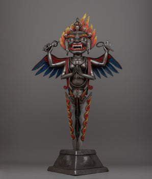 Hand-Painted Iron Phurba Statue