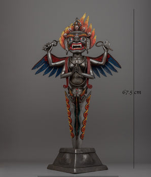 Hand-Painted Iron Phurba Statue | Tantric Buddhist Ritual Tool