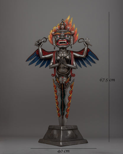 Hand-Painted Iron Phurba Statue | Tantric Buddhist Ritual Tool