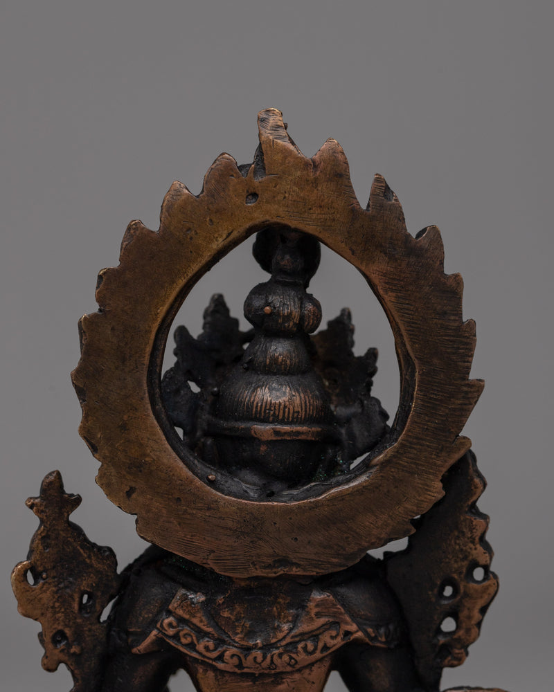 Oxidized Copper Green Tara Statue | Traditional Buddhist Statue for Meditation and Energy Work