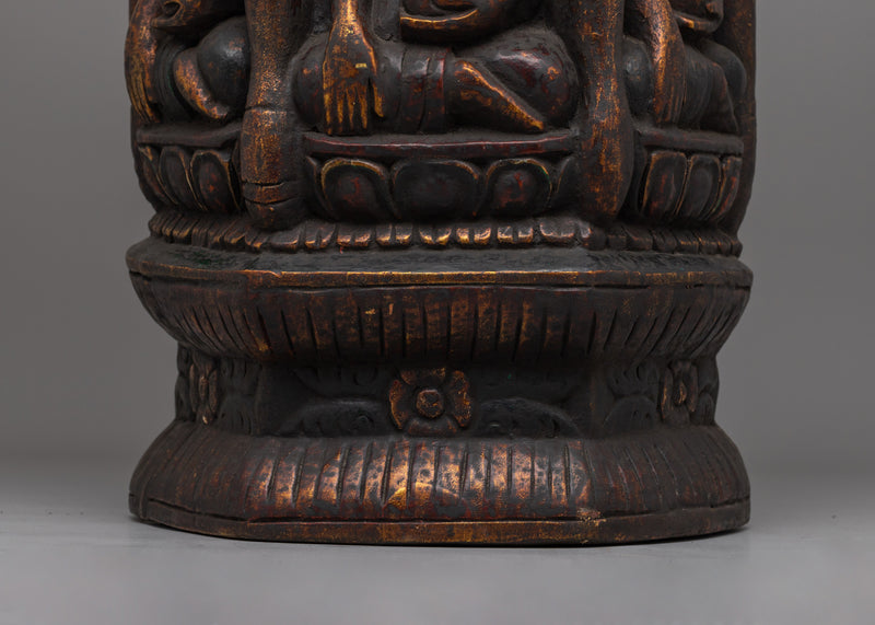 Handcrafted Shakyamuni Buddha Bodhi Wood Statue | A Sacred Buddhist Sculpture