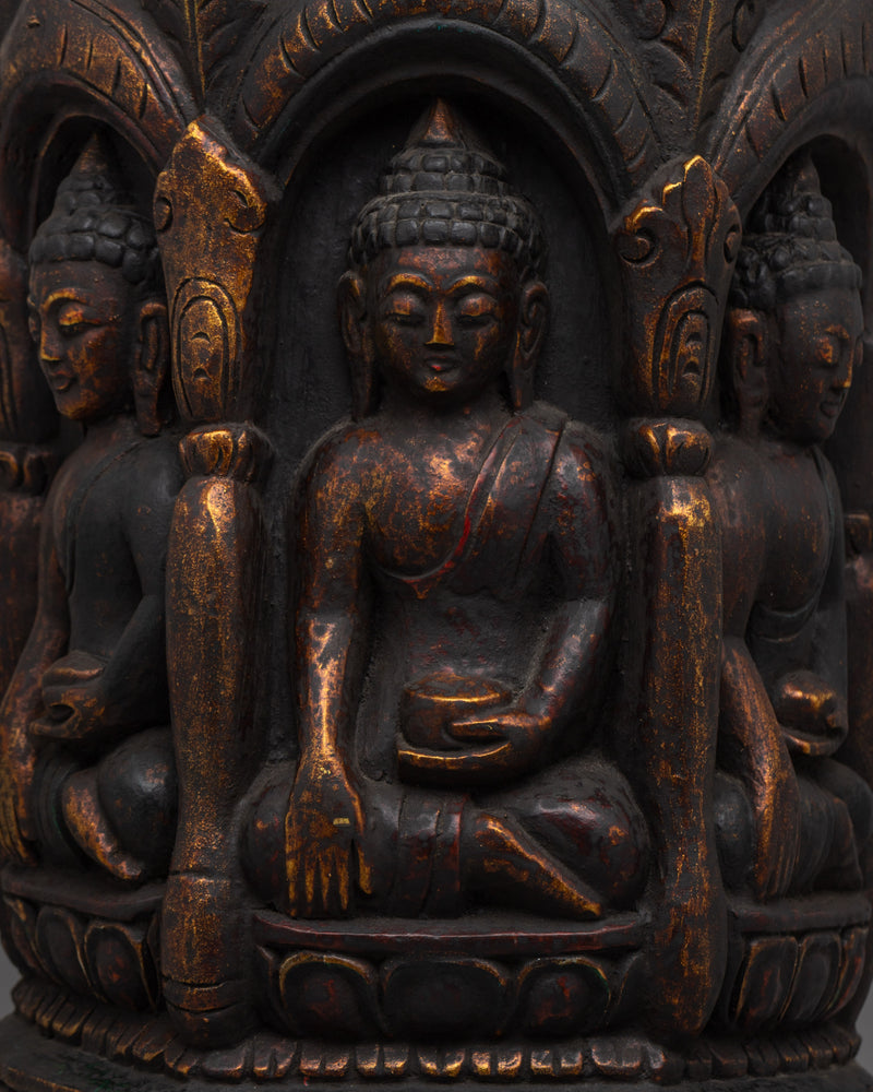 Handcrafted Shakyamuni Buddha Bodhi Wood Statue | A Sacred Buddhist Sculpture