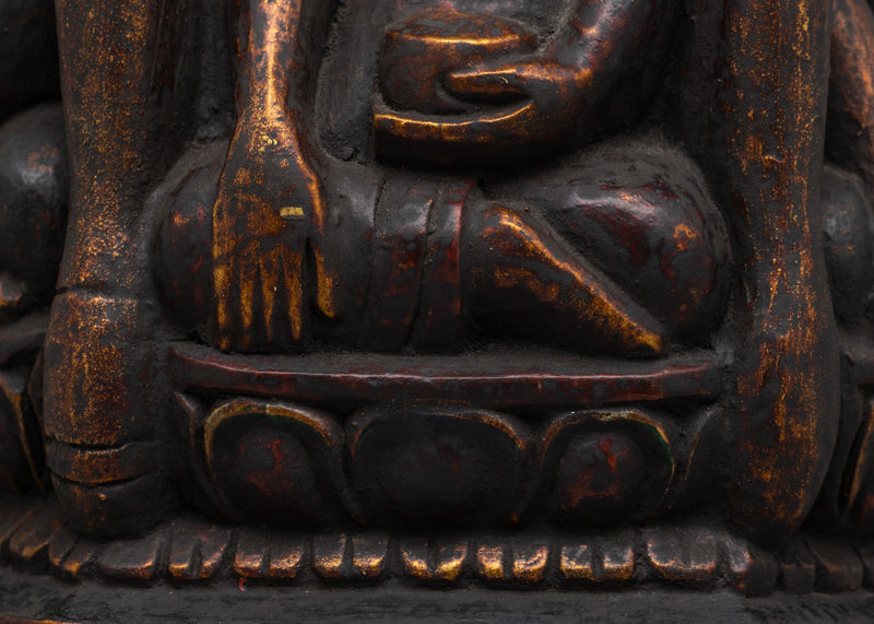 Handcrafted Shakyamuni Buddha Bodhi Wood Statue | A Sacred Buddhist Sculpture