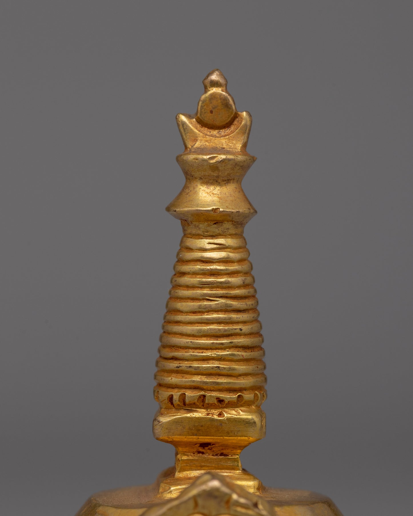 Gold-Plated Copper Stupa Chaitya | A Symbol of Spiritual Enlightenment