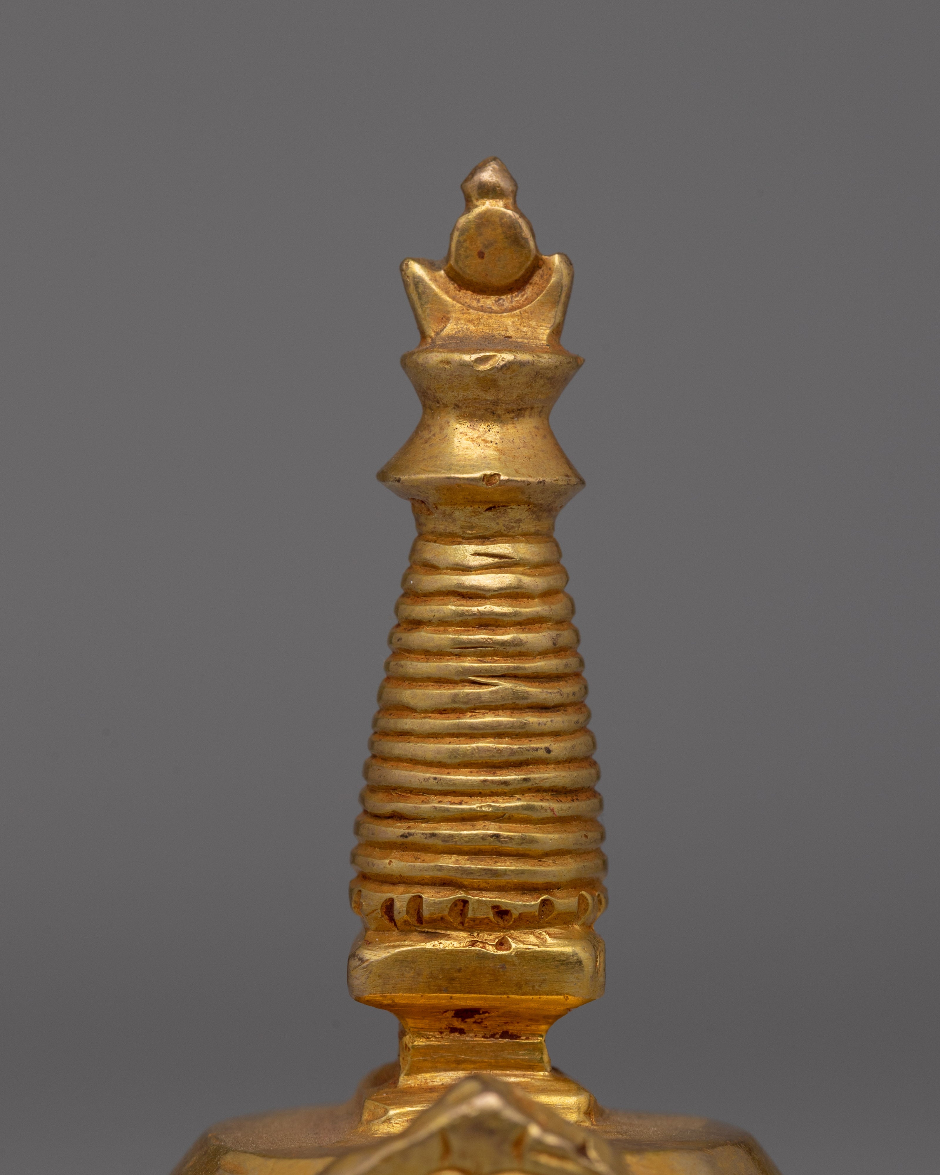 Gold-Plated Copper Stupa Chaitya | A Symbol of Spiritual Enlightenment