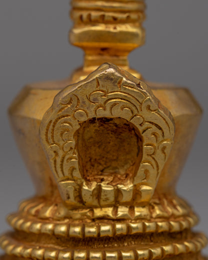 Gold-Plated Buddhist Stupa Set | Symbol of Enlightenment