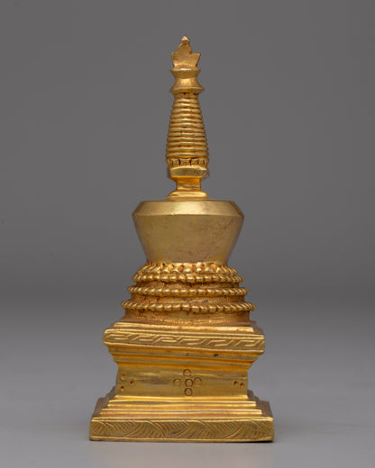 Gold-Plated Copper Stupa Chaitya | A Symbol of Spiritual Enlightenment