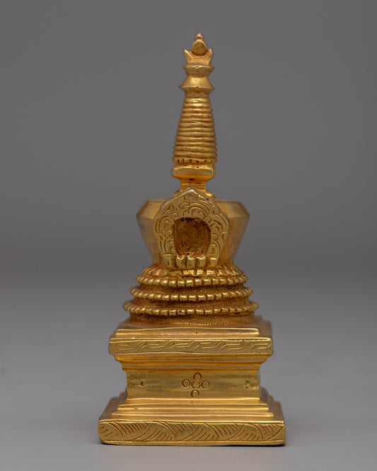 Gold-Plated Copper Stupa 