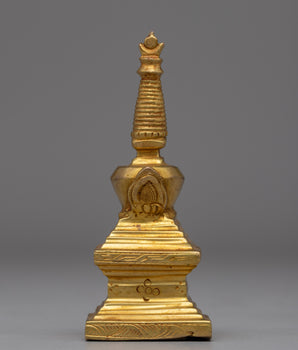 Elegant Gold-Plated Copper Stupa