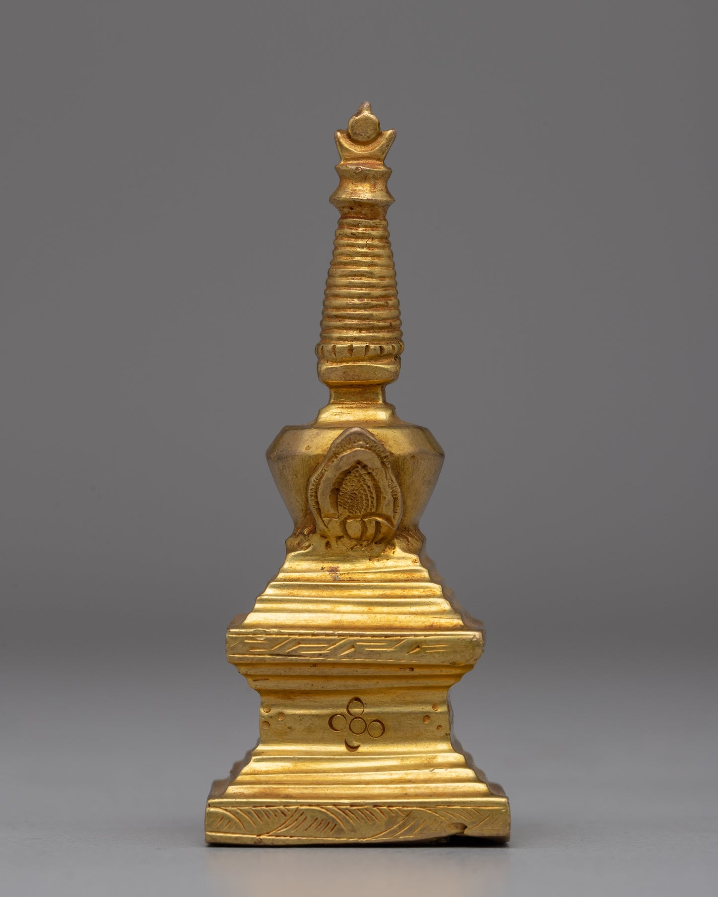 Elegant Gold-Plated Copper Stupa