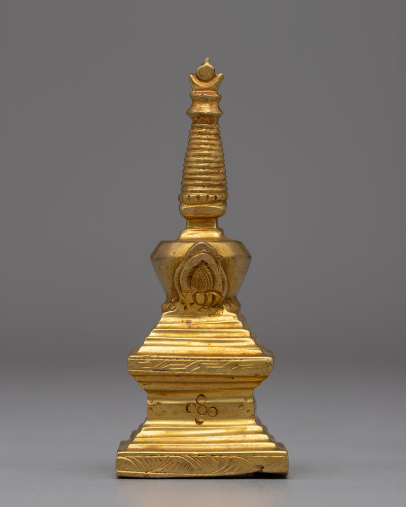 Gold-Plated Buddhist Stupa Set | Symbol of Enlightenment