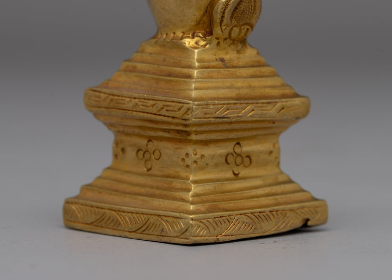 Elegant Gold-Plated Copper Stupa | Meditation and Spiritual Awakening