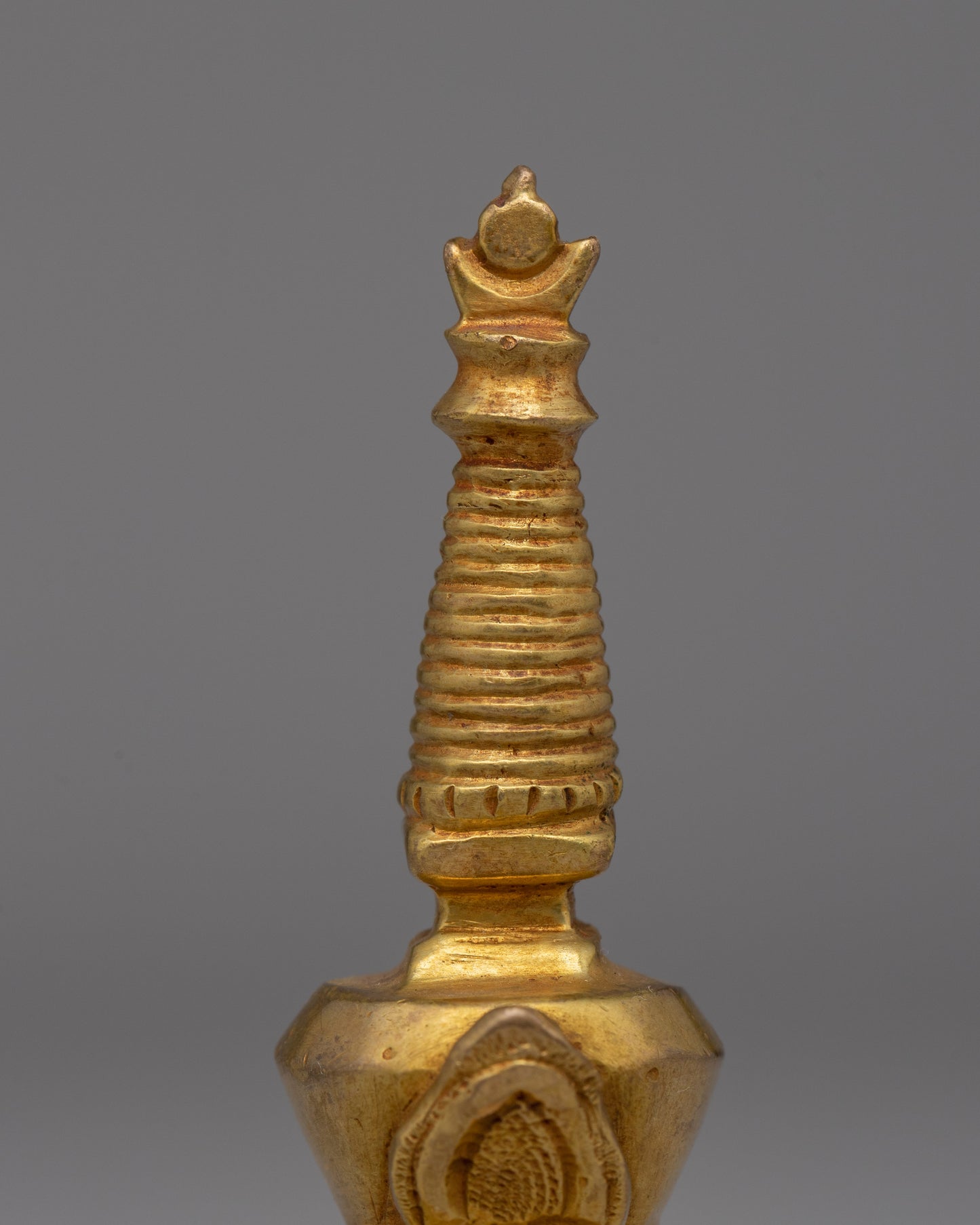 Elegant Gold-Plated Copper Stupa | Meditation and Spiritual Awakening