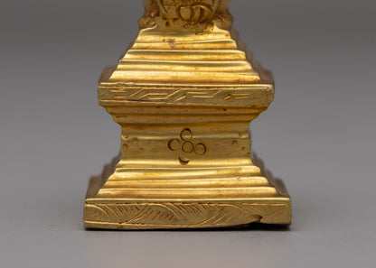 Elegant Gold-Plated Copper Stupa | Meditation and Spiritual Awakening