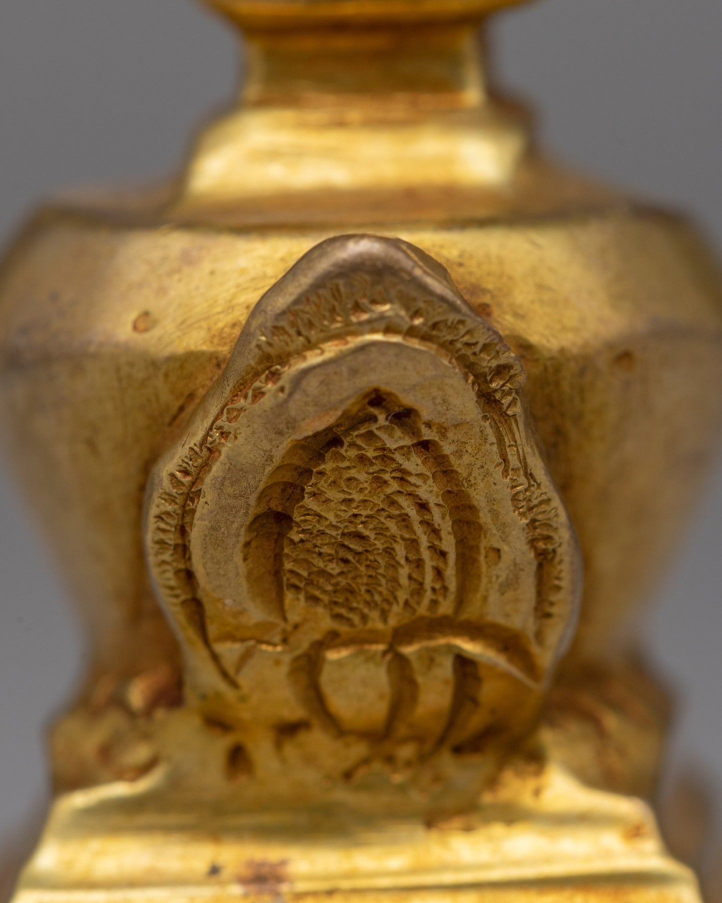 Elegant Gold-Plated Copper Stupa | Meditation and Spiritual Awakening