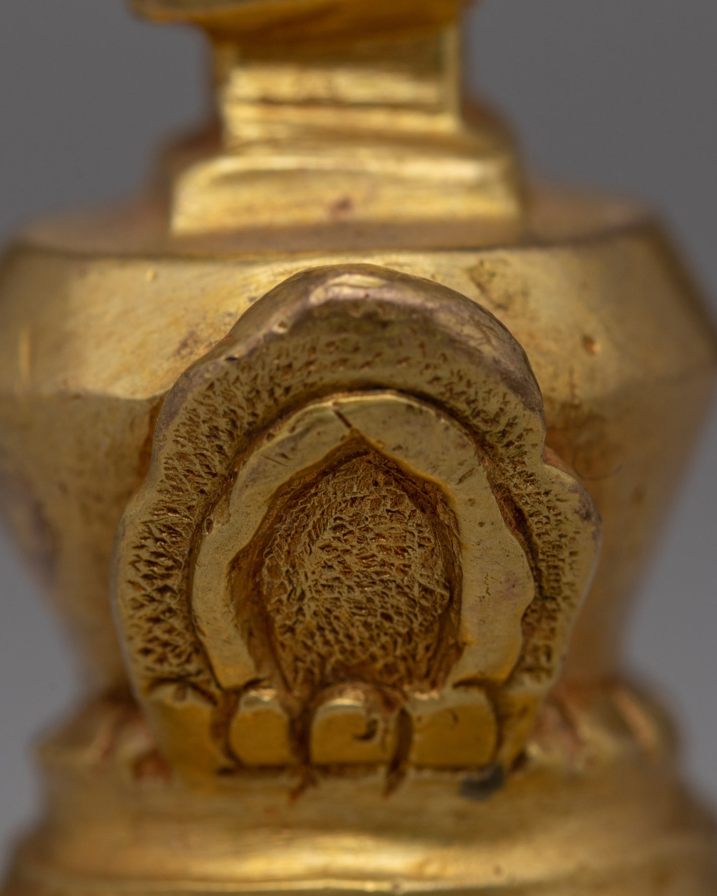 Compact Gold-Plated Buddhist Stupa | Meditation and Enlightenment