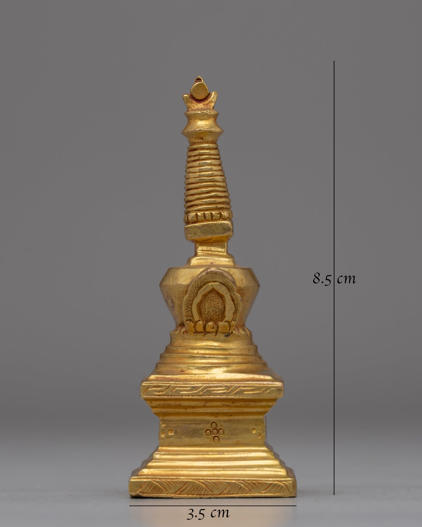 Compact Gold-Plated Buddhist Stupa | Meditation and Enlightenment